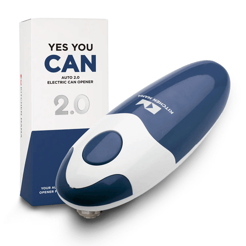 Electric Can Opener - Auto 2.0, Kitchen Mama, Navy Blue, CO1150-N, easy crank can opener, battery powered can openers for seniors with arthritis, soft edge can opener, ergonomic electric can opener