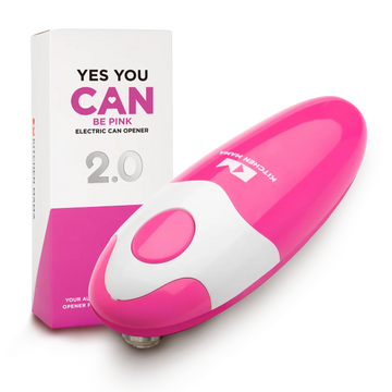 Electric Can Opener - Auto 2.0, Kitchen Mama, Be Pink, CO1150-BP, limited edtion, electric can opener smooth edge, safety can opener, automatic can opener, electric can openers prime, battery powered can opener, yes you can, rock your kitchen