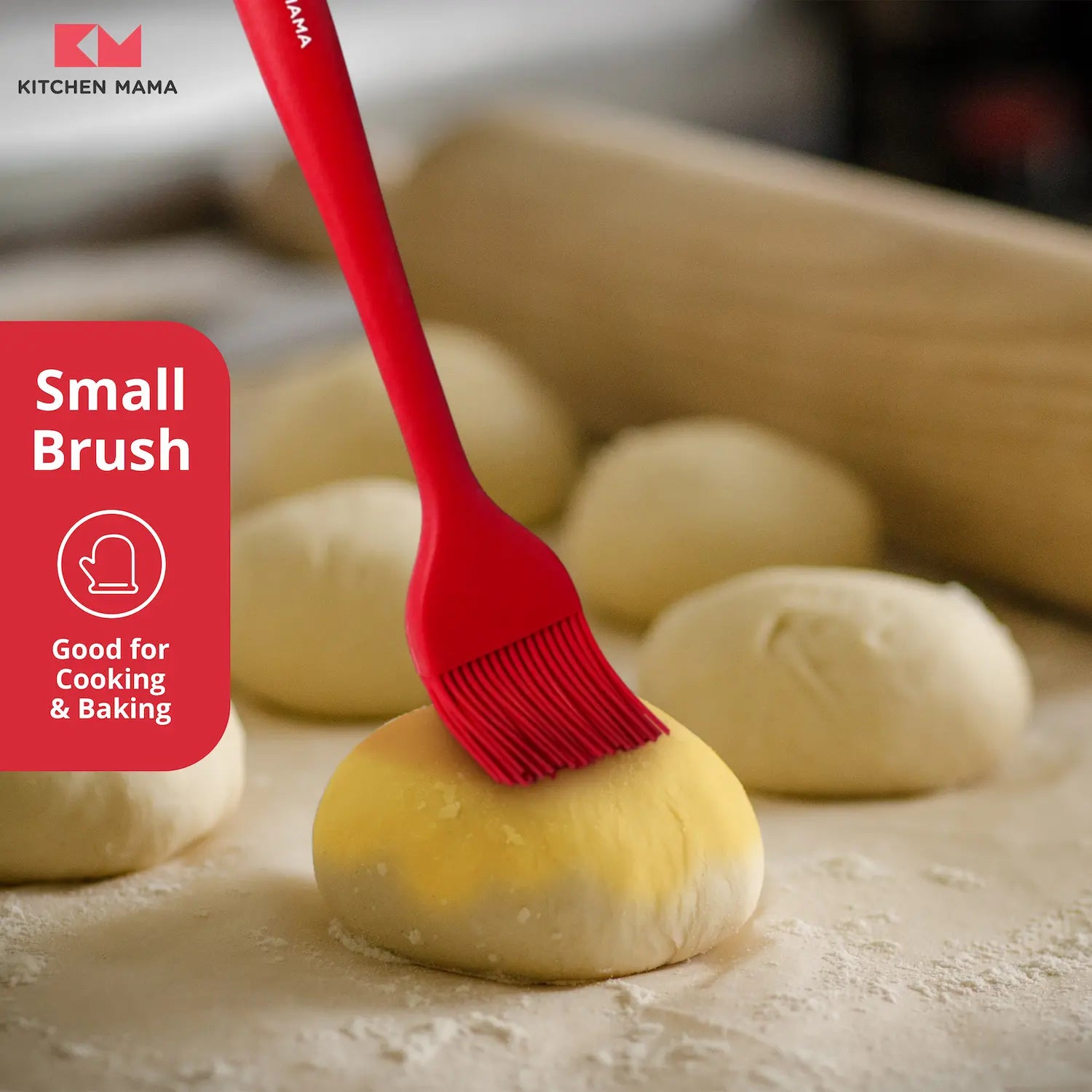 Kitchen Mama Silicone Basting Pastry Brush (A Set of 2), Red, SP0120-R, good for baking