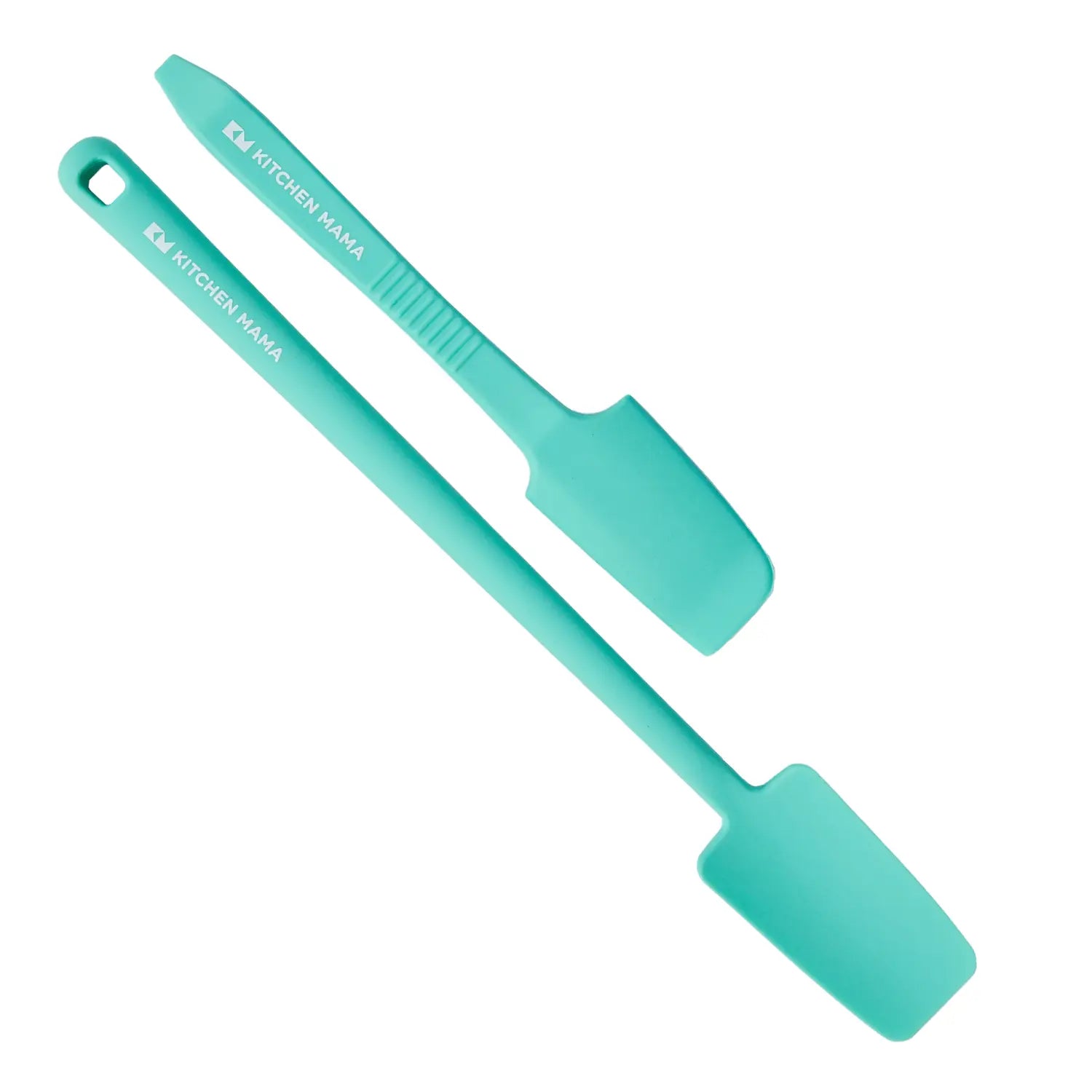 Kitchen Mama Silicone Jar or Can Spatula: Set of 2 Platinum Spatulas Silicone Heat Resistant, Long Scraper for Jars & Blender