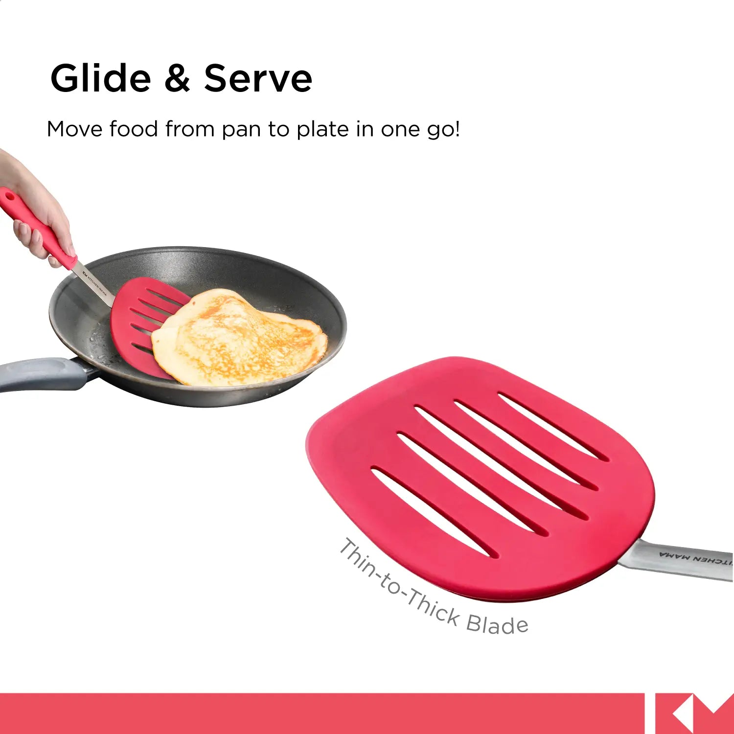 Kitchen Mama Platinum Silicone Pancake Turner Heat Resistant