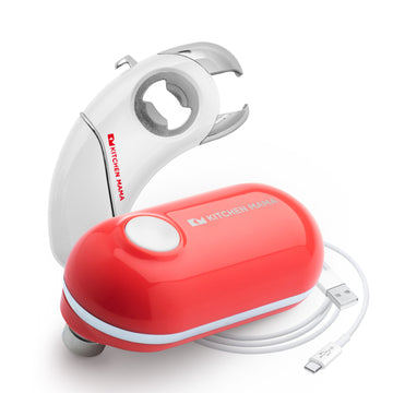 Mini Plus Electric Can Opener & Epic One Multifunction Opener (White)