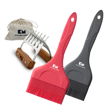 Meat Shredder Claws & Platinum Silicone Extra Wide Brush Set