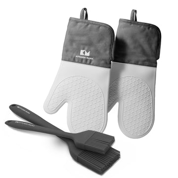 Silicone Oven Mitt & Silicone Basting Pastry Brush (Set of 2)