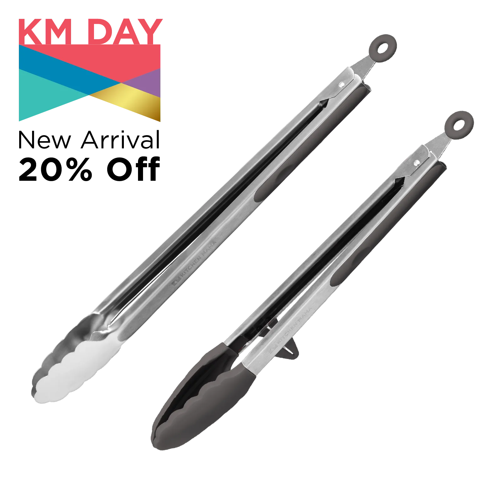 DuoEssentials Cooking tongs Set Metal Gray