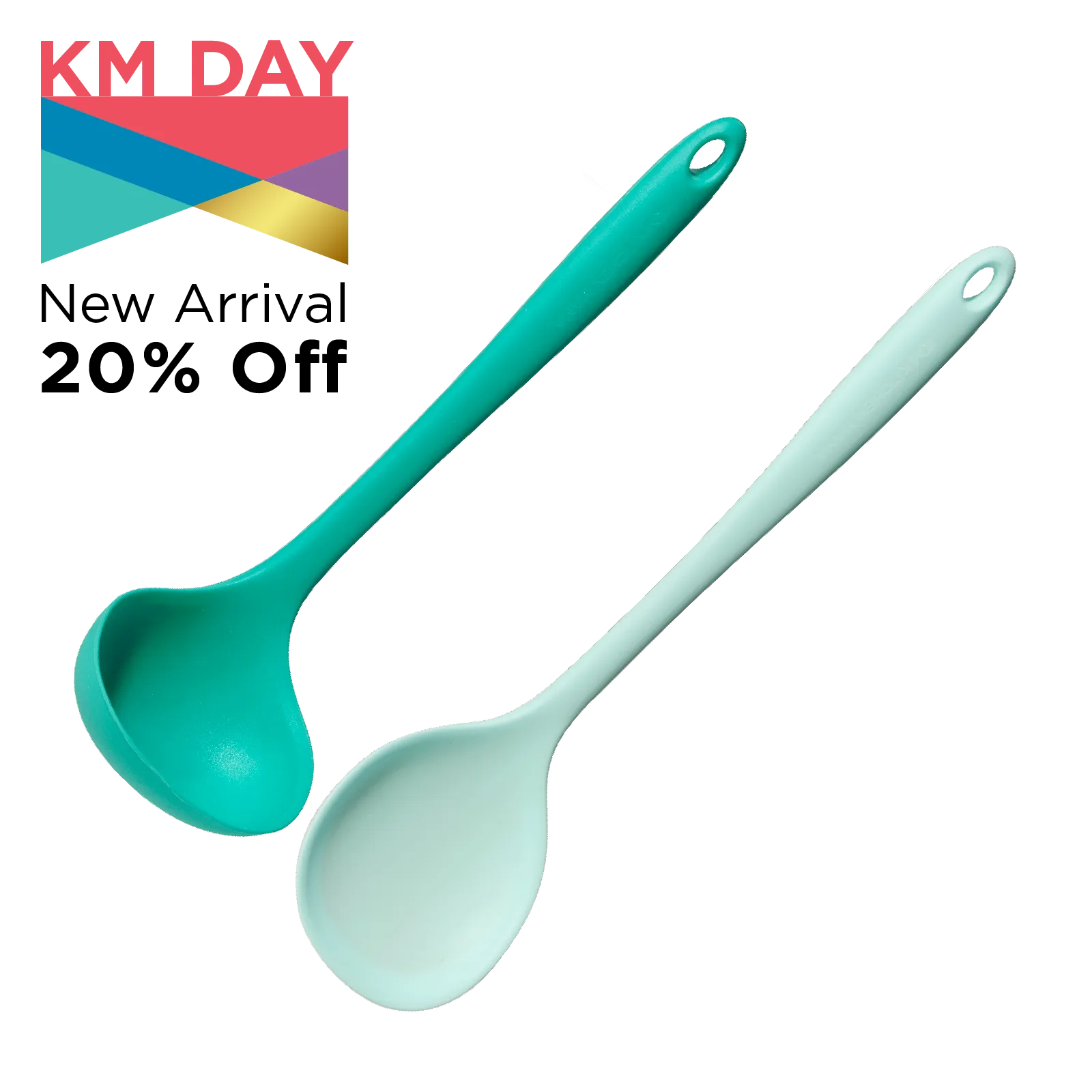 DuoEssentials Ladle and Cooking Spoon Set Teal