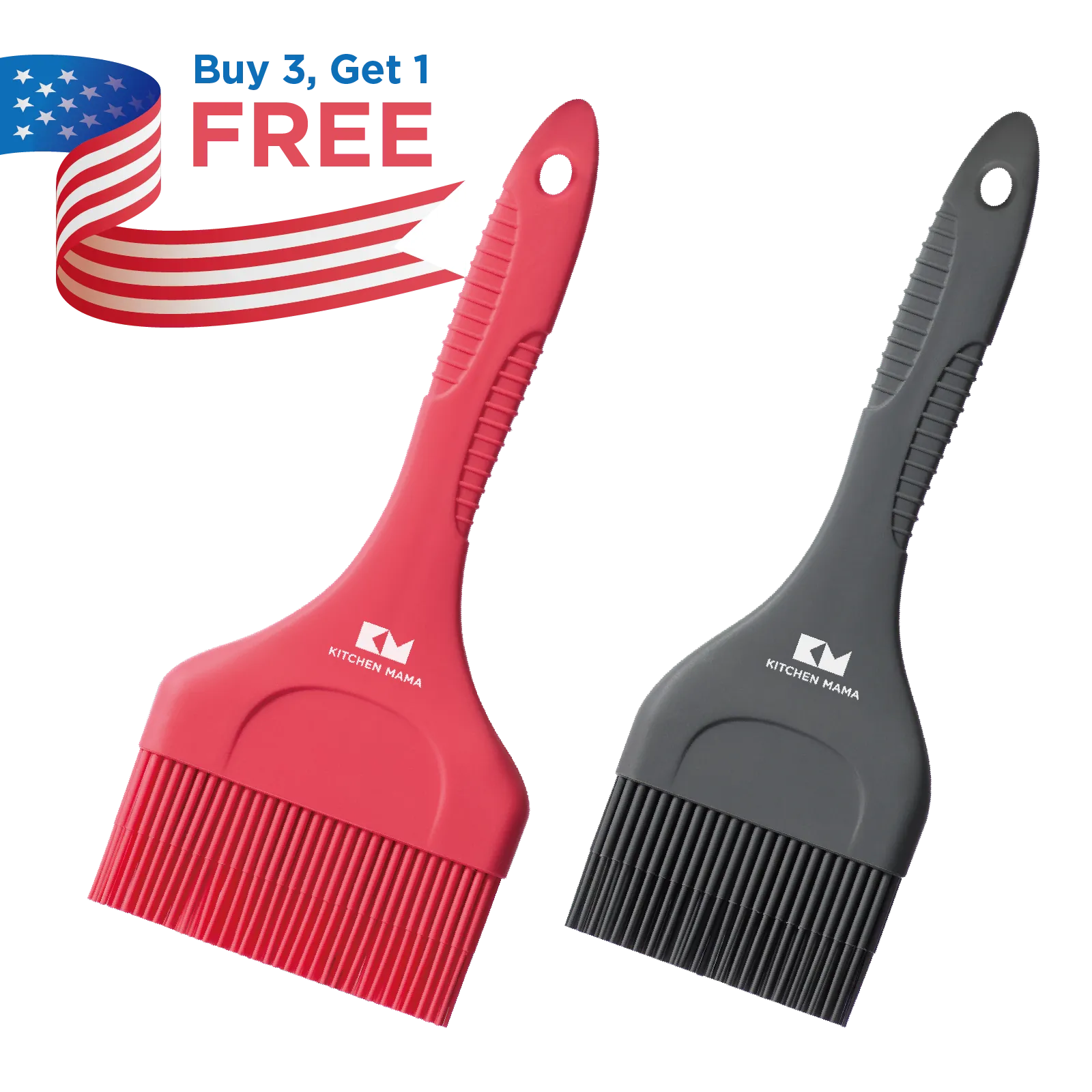 Kitchen Mama Platinum Silicone Extra Wide Brush Set