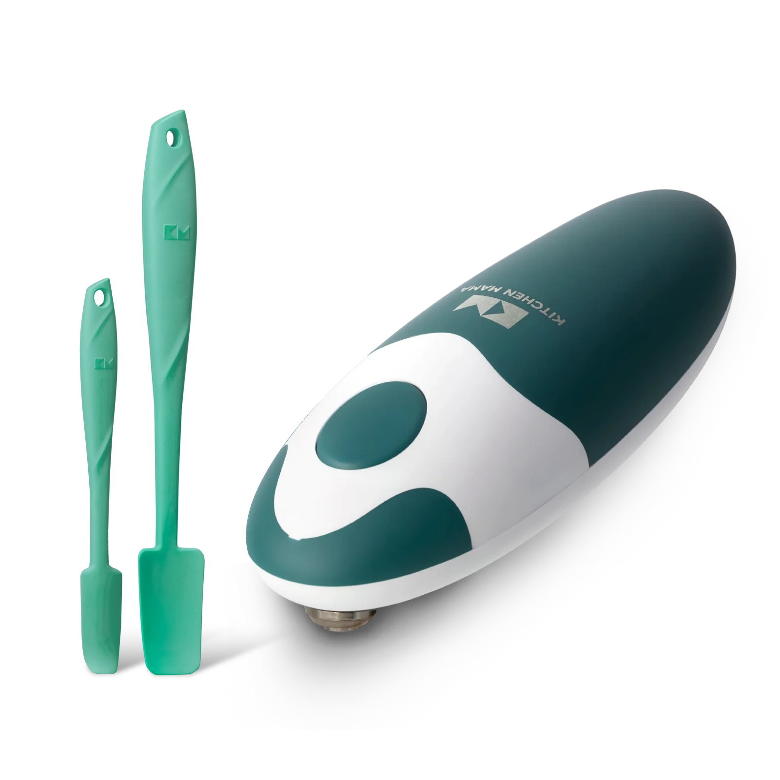 Can Opening & Scraping Set: Auto 2.0 Electric Can Opener + Silicone Jar Spatula Emerald