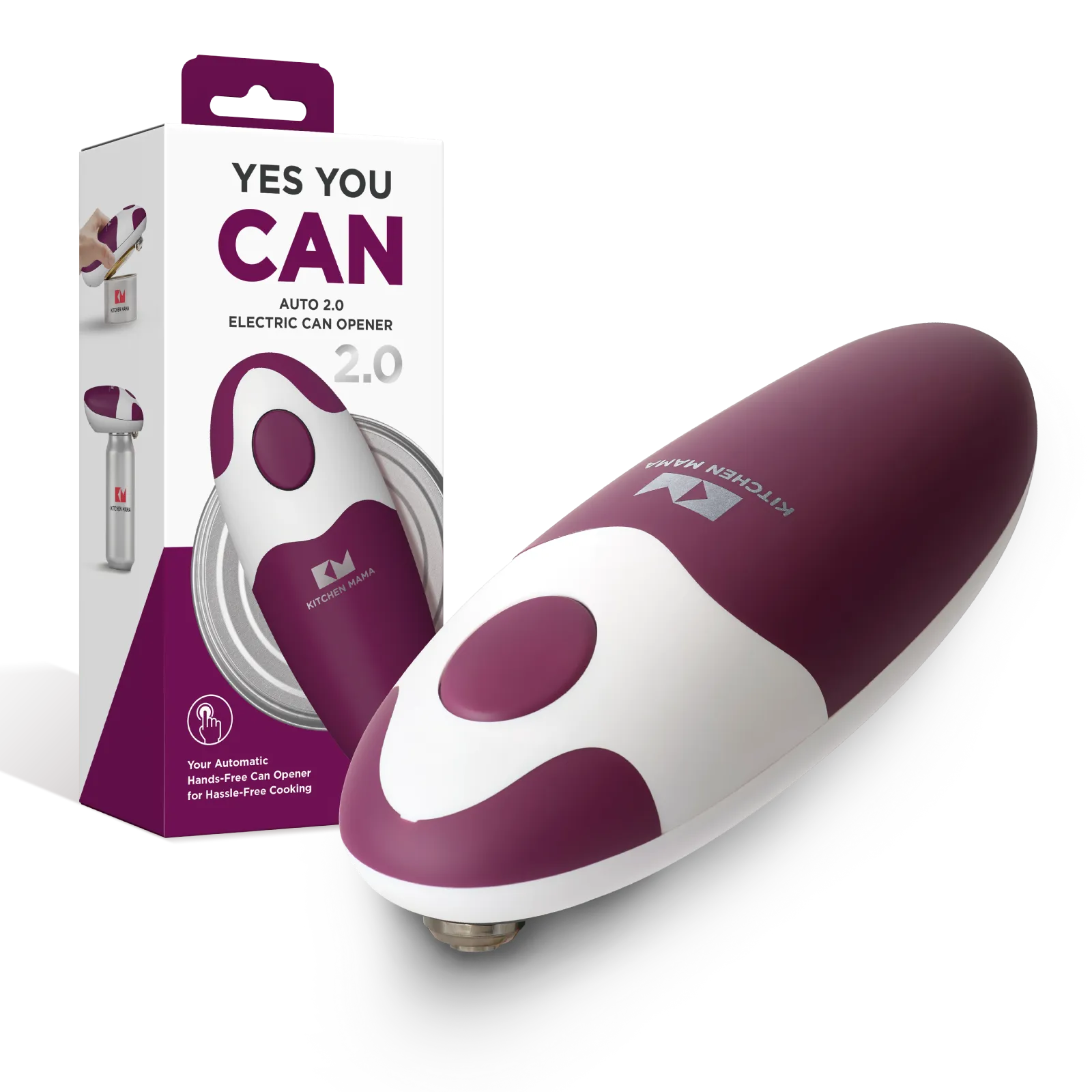 Kitchen Mama Auto 2.0 Electric Can Opener - Battery operated, Smooth Edge, Open almost any can, Burgundy Mist Kitchen Mama Auto 2.0 Electric Can Opener - Battery operated, Smooth Edge, Open almost any can, Burgundy Mist