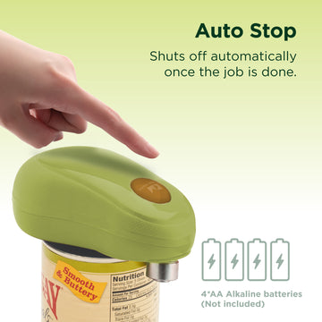 One-Touch Electric Can Opener Avocado - Auto Shut-Off - Kitchen Mama