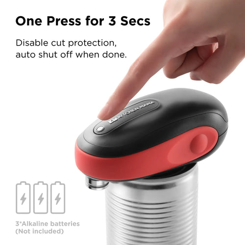 One-To-Go Electric Can Opener, Red, CO2300-R, can openers prime for seniors with arthritis, safety can opener electric, hands free can opener, one touch can opener battery operated, automatic hand can opener