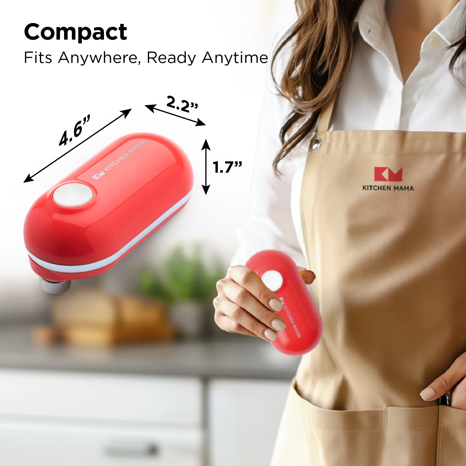 Compact Kitchen Mama mini plus can opener for everyday use