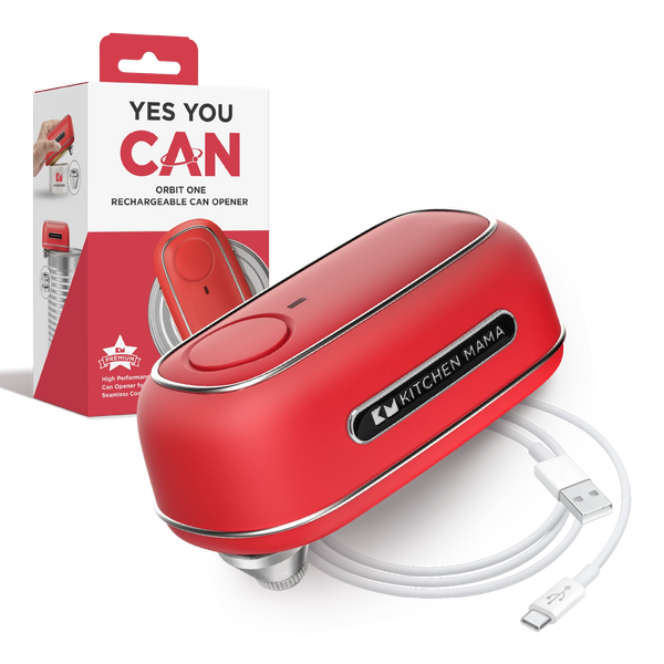Orbit One Rechargeable Professional-Strength Can Opener Red - Kitchen Mama