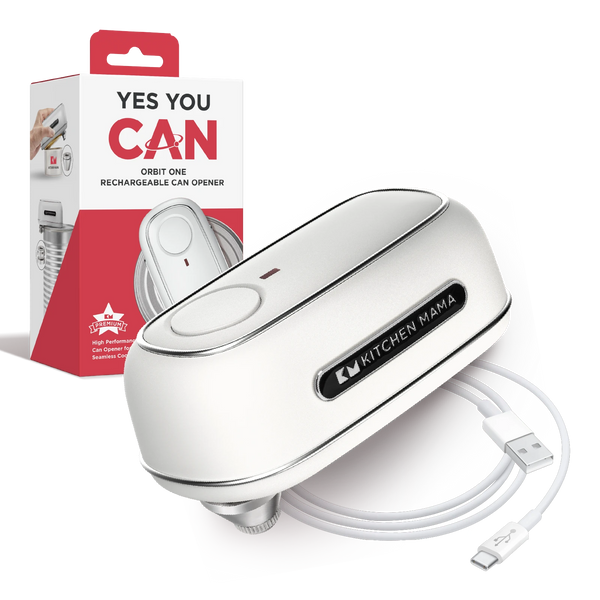 Orbit One Rechargeable Professional-Strength Can Opener White - Kitchen Mama