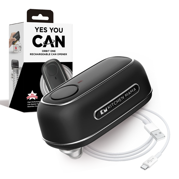 Orbit One Rechargeable Professional-Strength Can Opener Black - Kitchen Mama