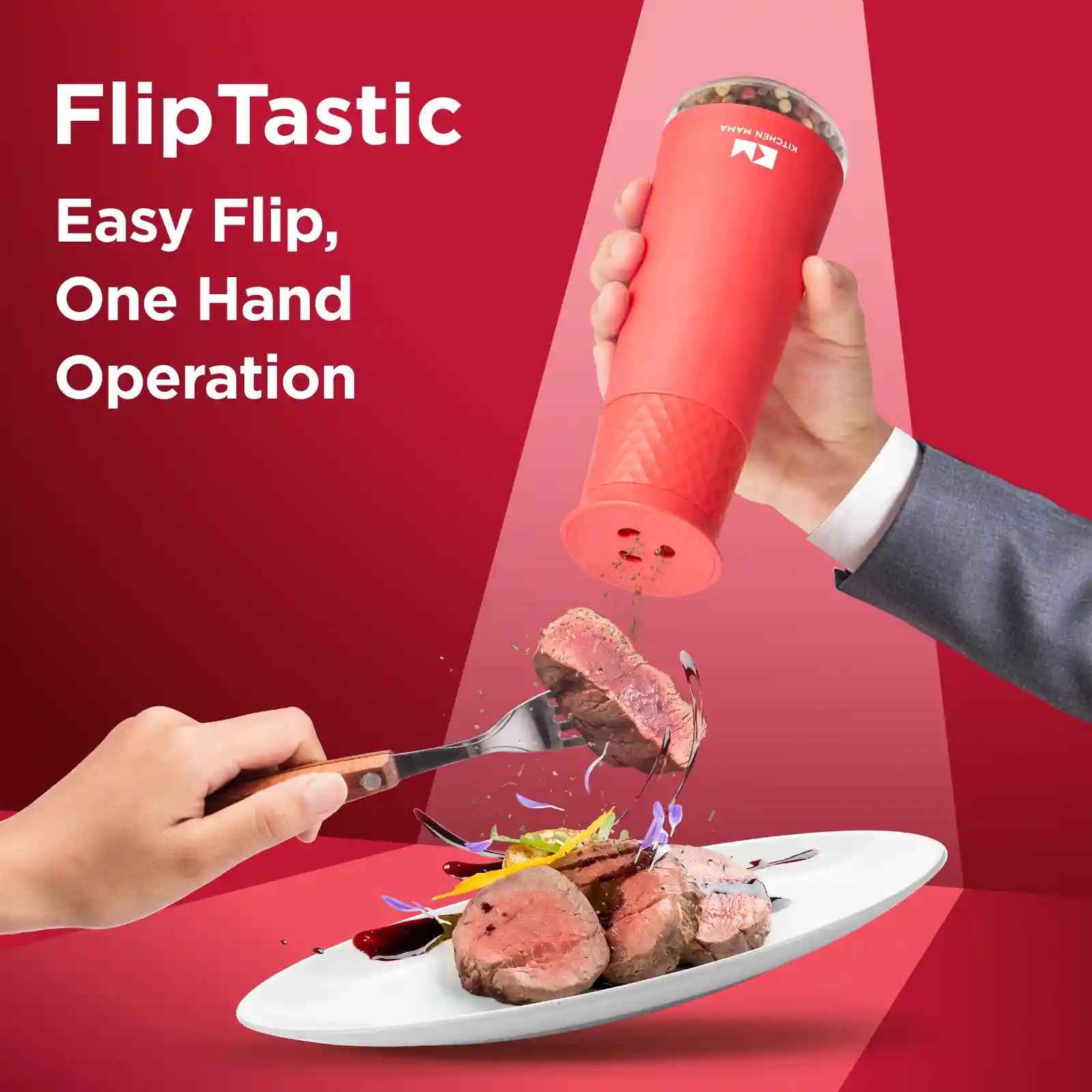 Fliptastic Rechargeable Gravity Grinder Easy Flip, One Hand Operation