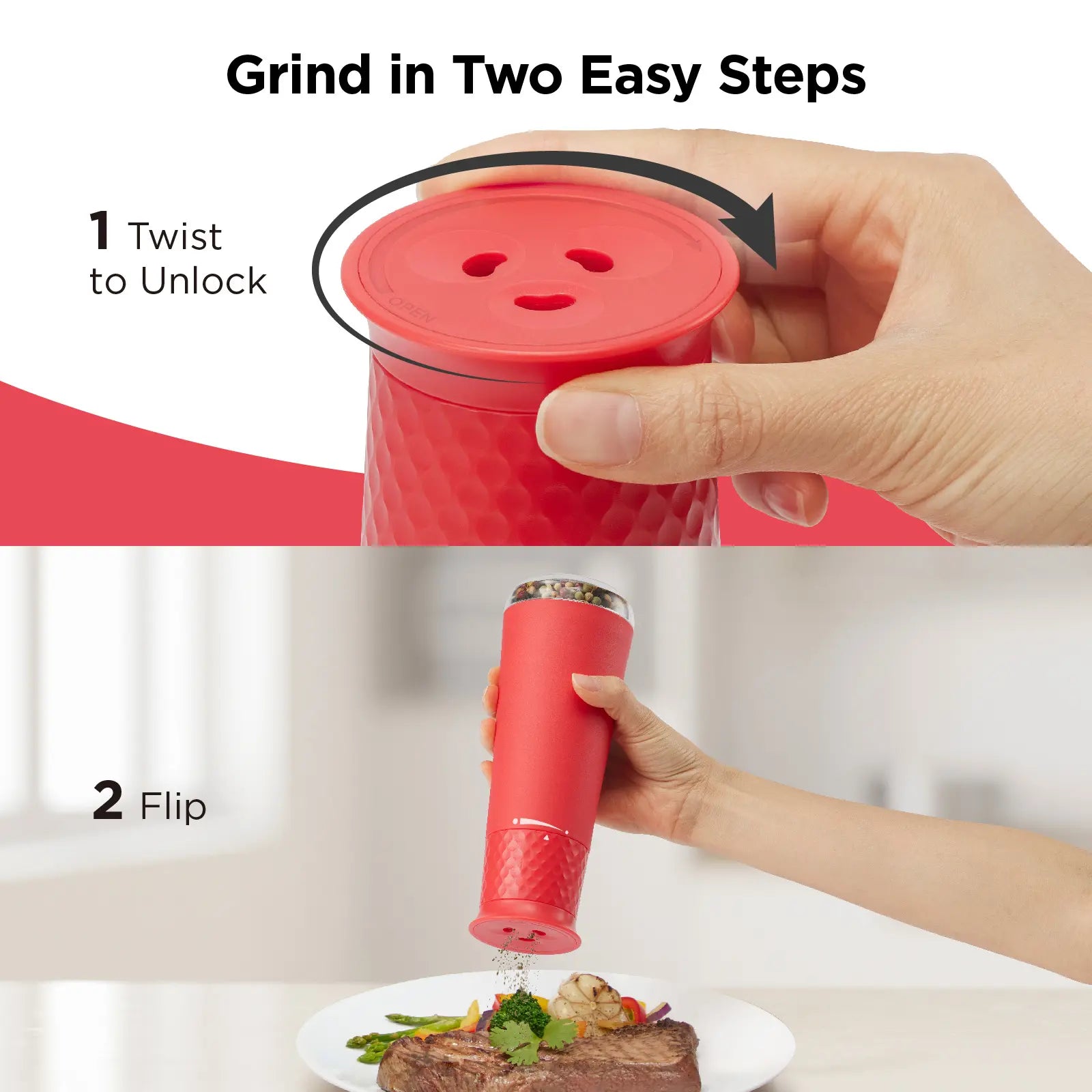 Orbit One Rechargeable Can Opener & FlipTastic Gravity Grinder Bundle – Effortless Can Opening and Seasoning Solution