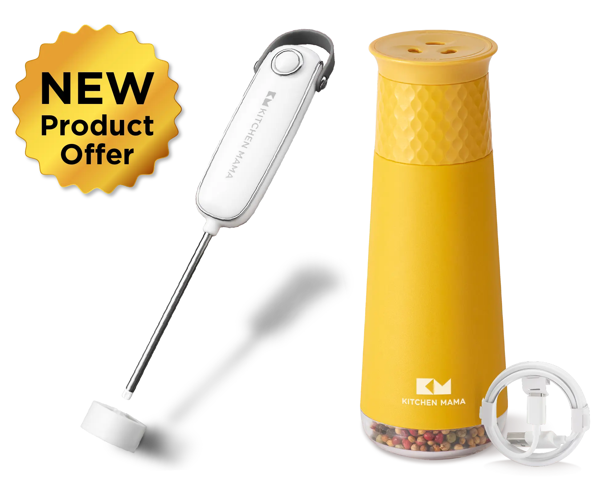 Silkwhisk Electric Milk Frother & FlipTastic Rechargeable Gravity Grinder