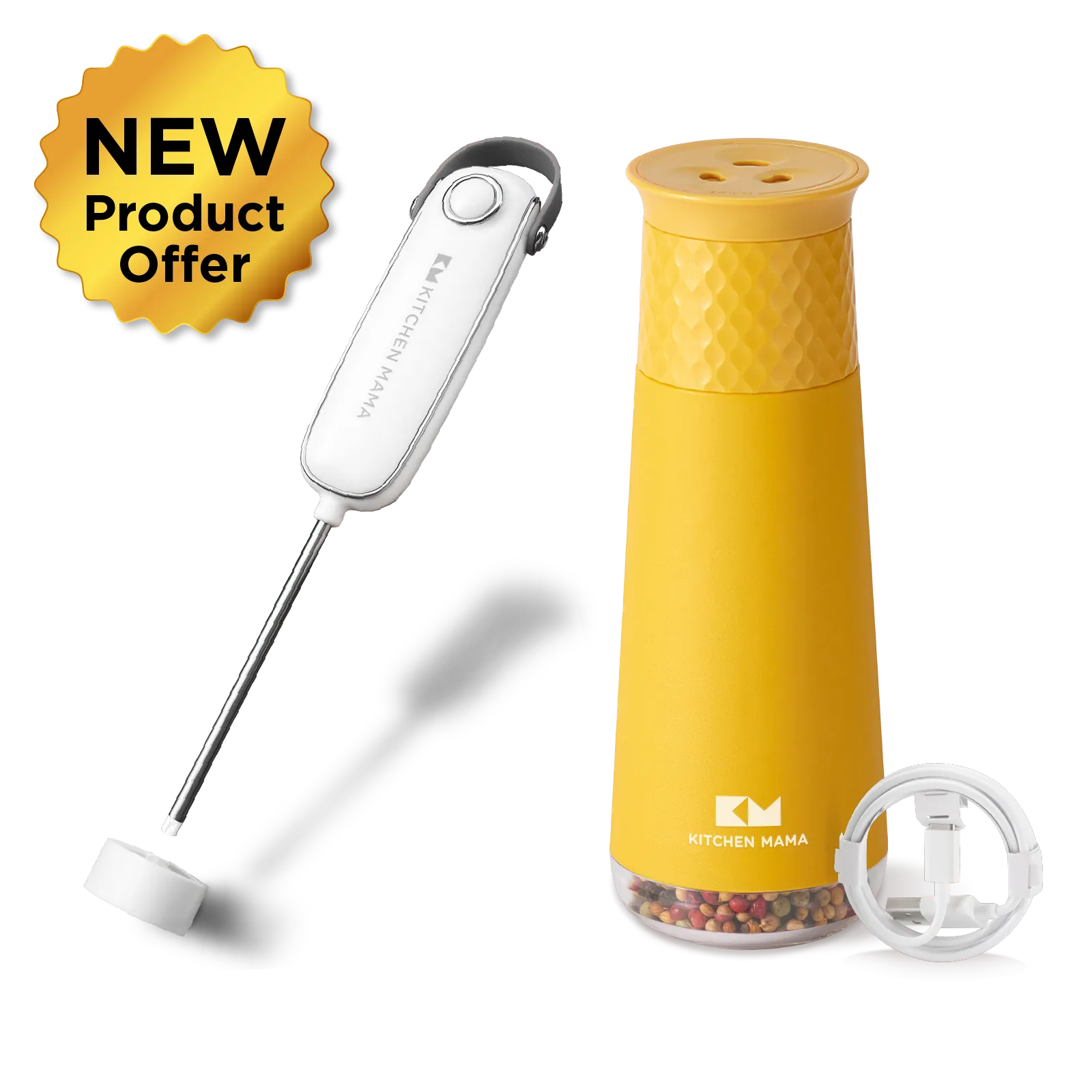 Silkwhisk Electric Milk Frother & FlipTastic Rechargeable Gravity Grinder