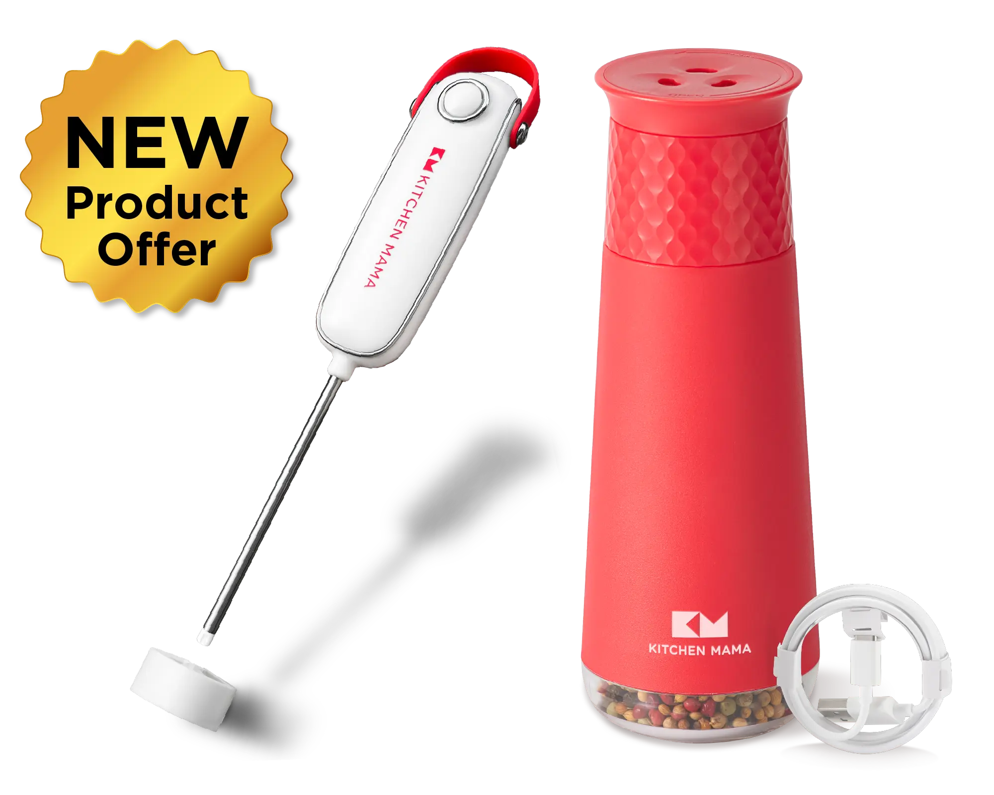 Silkwhisk Electric Milk Frother & FlipTastic Rechargeable Gravity Grinder