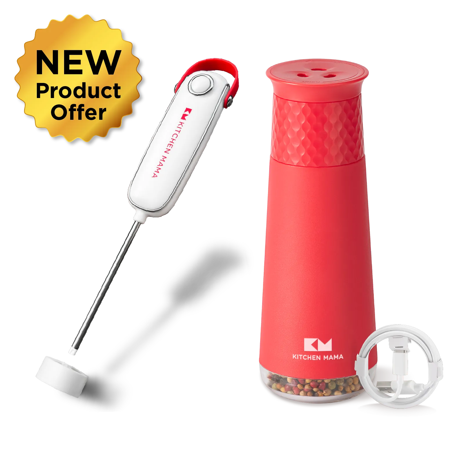 Silkwhisk Electric Milk Frother & FlipTastic Rechargeable Gravity Grinder