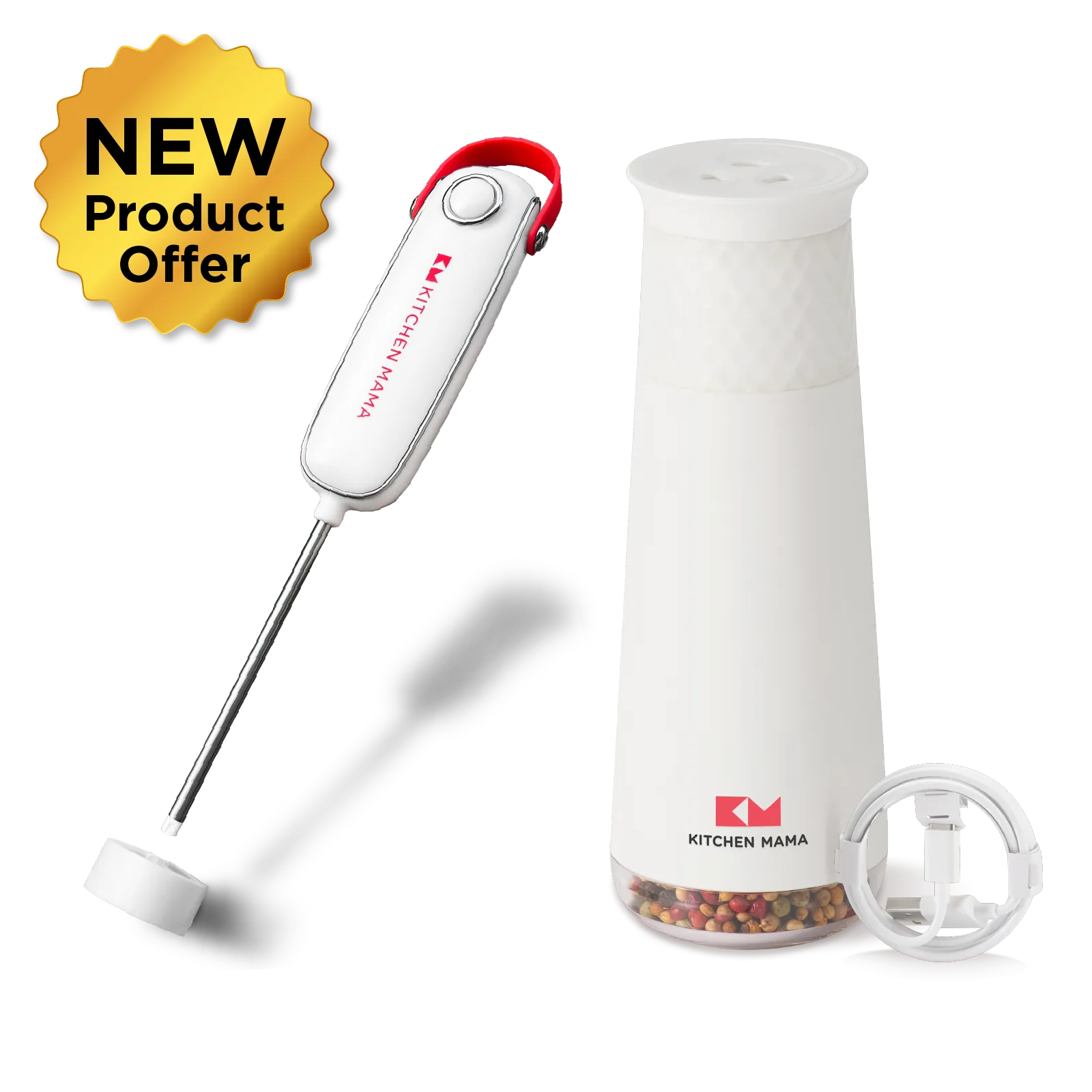 Silkwhisk Electric Milk Frother & FlipTastic Rechargeable Gravity Grinder