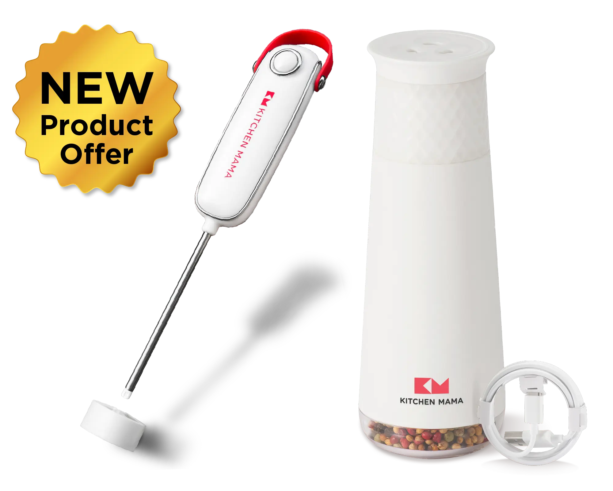 Silkwhisk Electric Milk Frother & FlipTastic Rechargeable Gravity Grinder