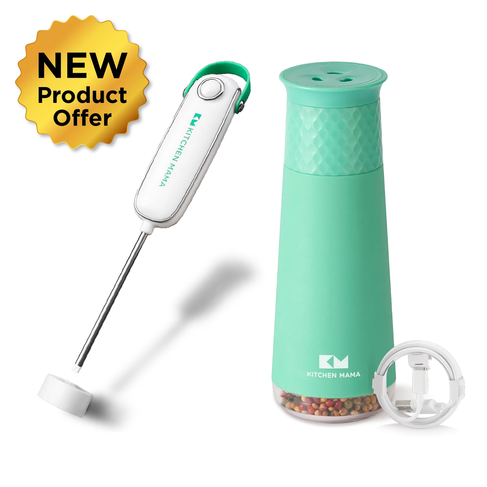 Silkwhisk Electric Milk Frother & FlipTastic Rechargeable Gravity Grinder