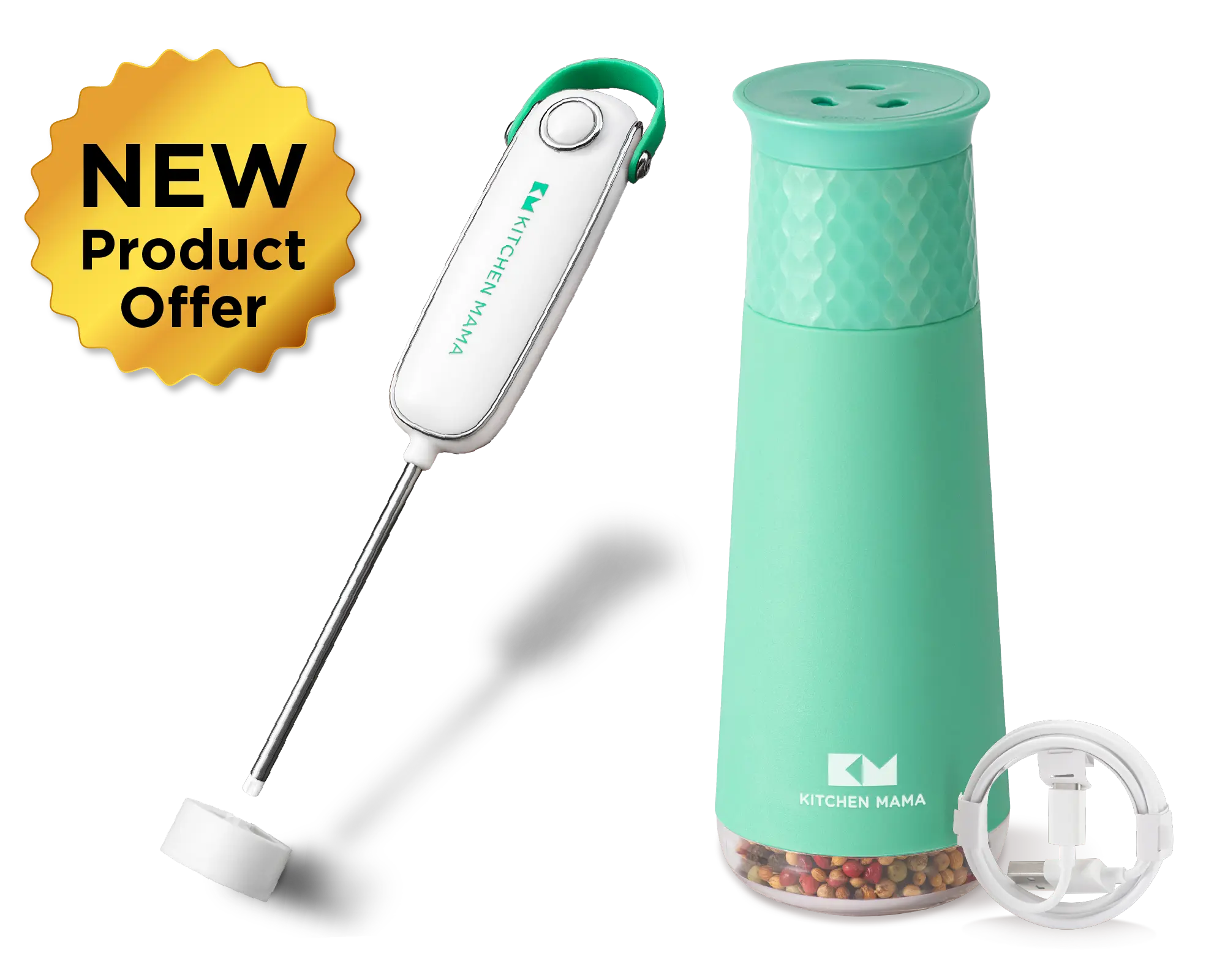 Silkwhisk Electric Milk Frother & FlipTastic Rechargeable Gravity Grinder