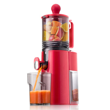 Kitchen Mama EverVive cold press juicer with 5.4-inch self-feeding hopper -Red