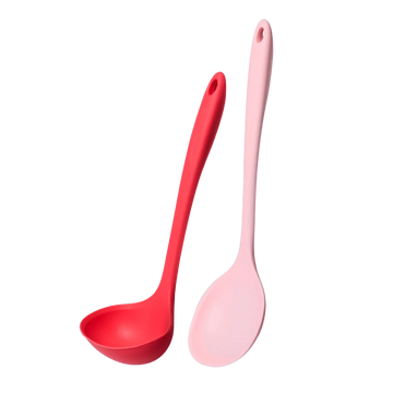 DuoEssentials Ladle and Cooking Spoon Set Red
