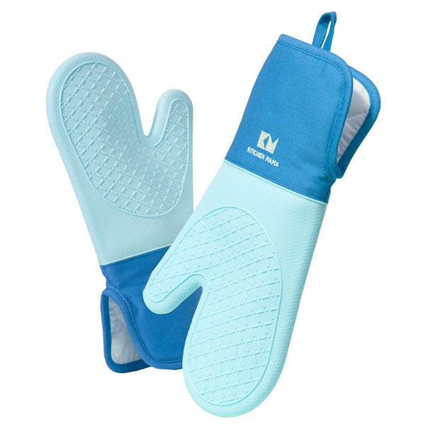 Blue Kitchen Mama Silicone Oven Mitts
