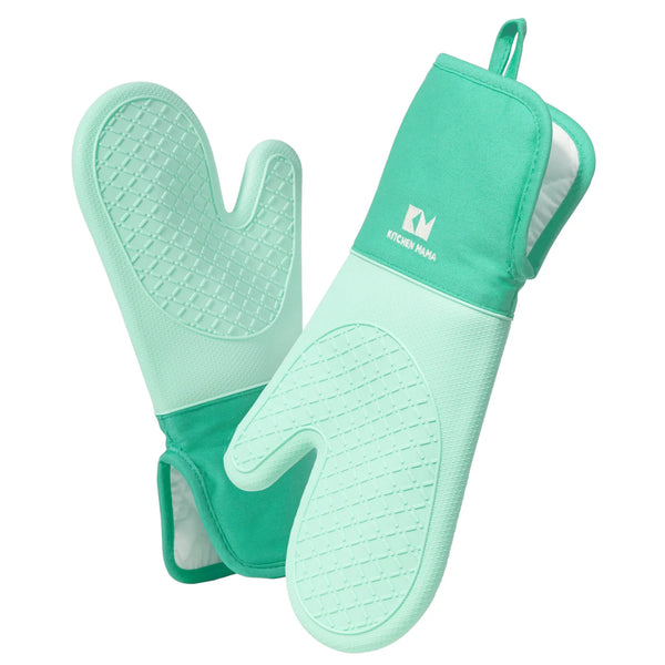 Teal Kitchen Mama Silicone Oven Mitts