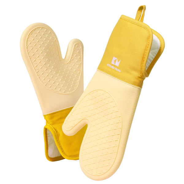 Yellow Kitchen Mama Silicone Oven Mitts