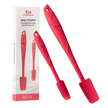 Kitchen Mama silicone jar spatula, Waltzgrip, platinum silicone jar spatula set