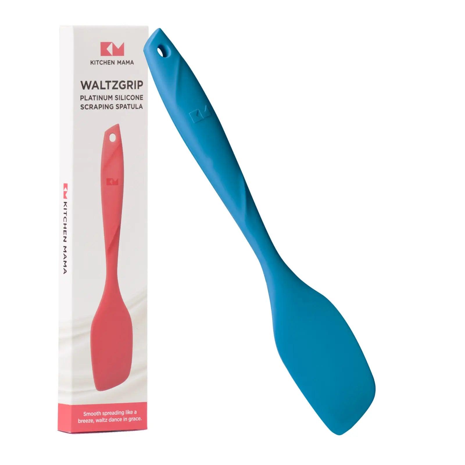 Kitchen Mama scraping spatula, Waltzgrip platinum silicone scraping spatula, blue