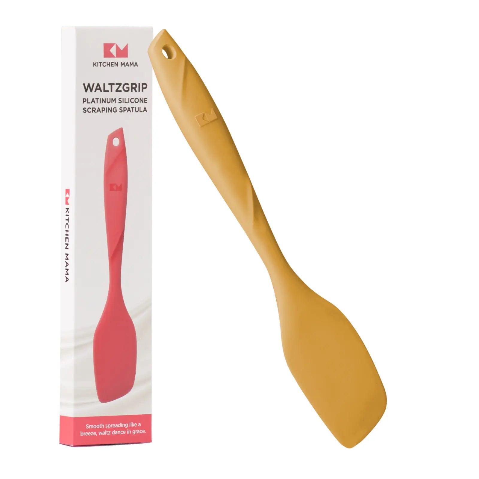 Kitchen Mama scraping spatula, Waltzgrip platinum silicone scraping spatula, yellow