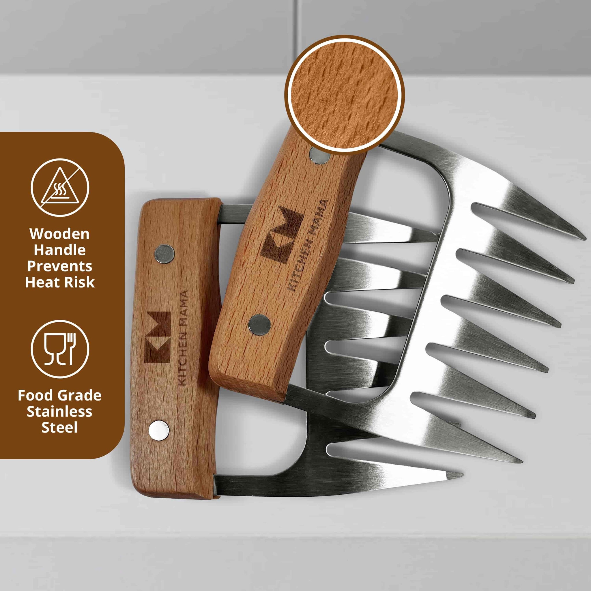 Meat Shredder Claws (A Set of 2) + Pouch Bag - Kitchen Mama